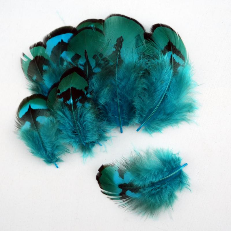 Wedding Supply In Bulk - Natürliche DIY Fasanenfedern Seeblau Gefärbt 3-8cm